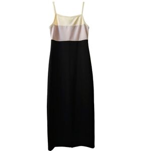 All That Jazz Bodycon Colorblock Maxi Dress VTG 90s White Lavender Black S/M